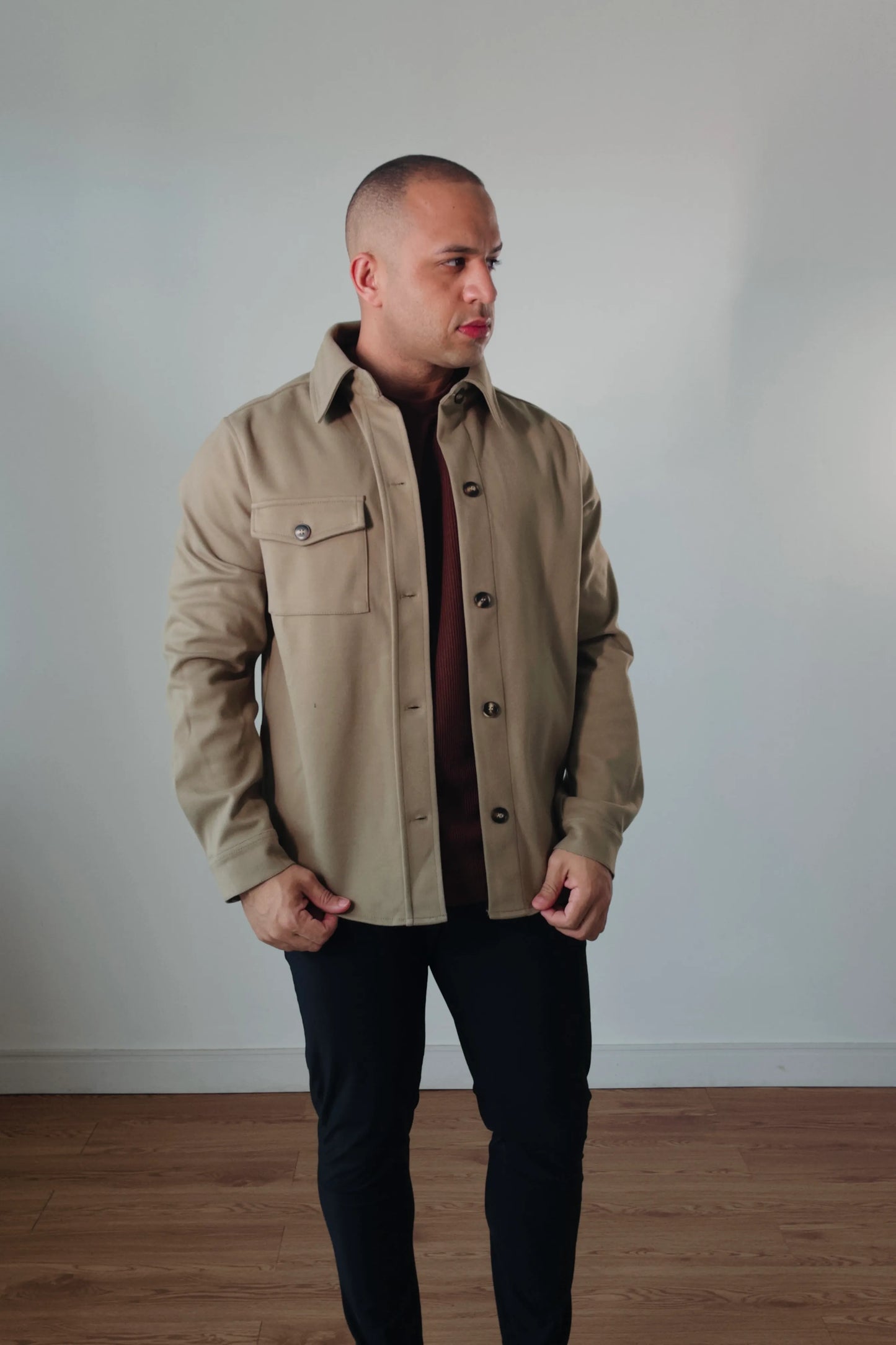 Jaqueta Overshirt Masculina Premium Ravello Khaki