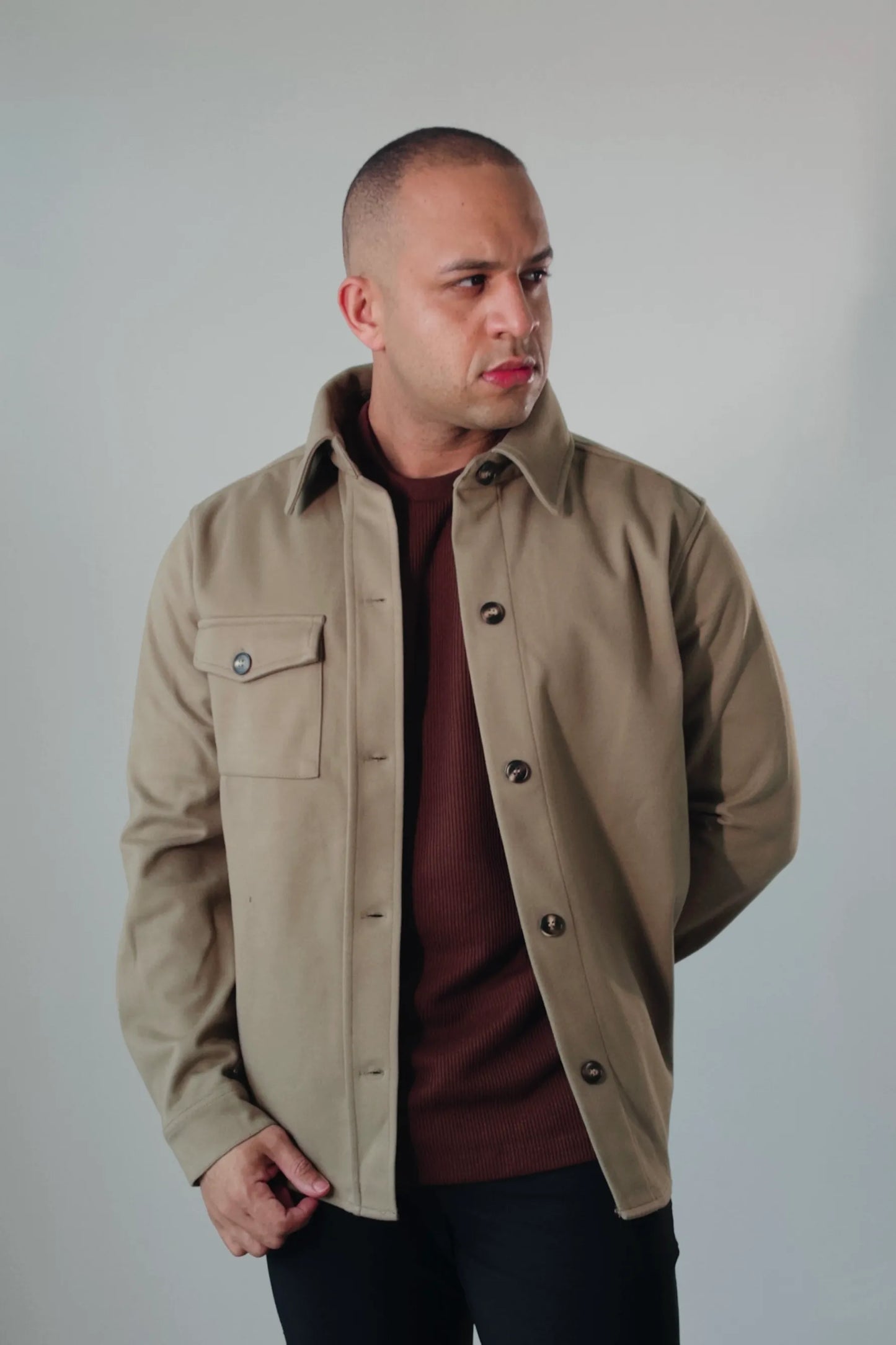 Jaqueta Overshirt Masculina Premium Ravello Khaki