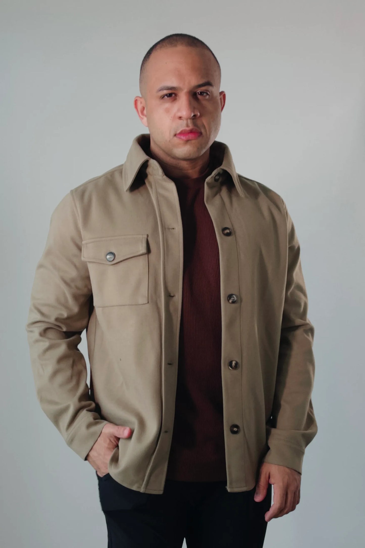 Jaqueta Overshirt Masculina Premium Ravello Khaki
