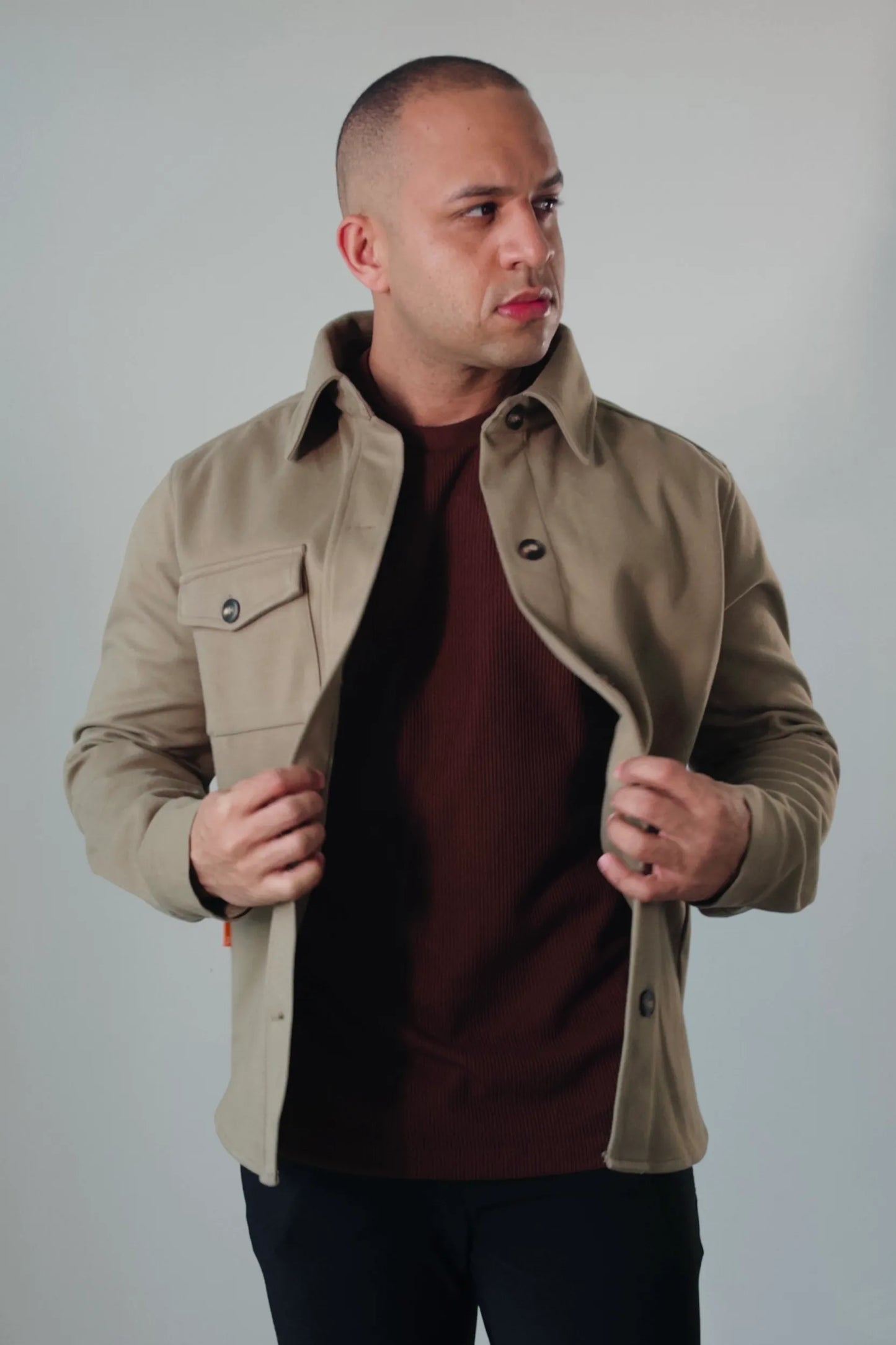 Jaqueta Overshirt Masculina Premium Ravello Khaki