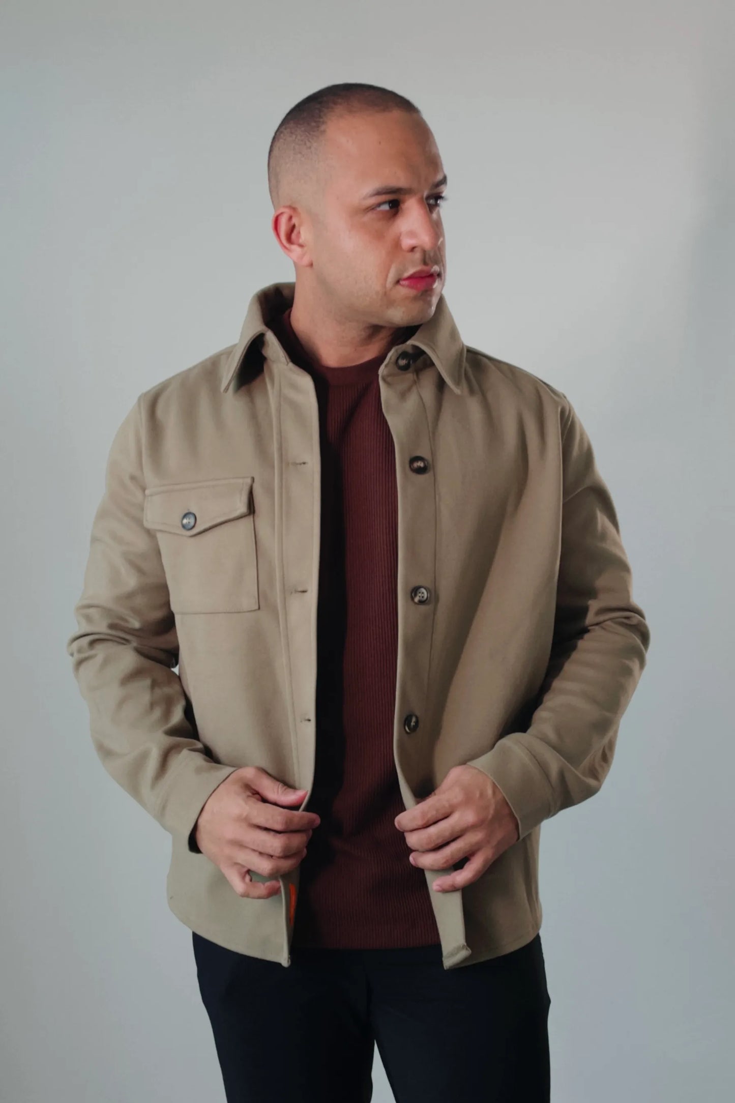 Jaqueta Overshirt Masculina Premium Ravello Khaki