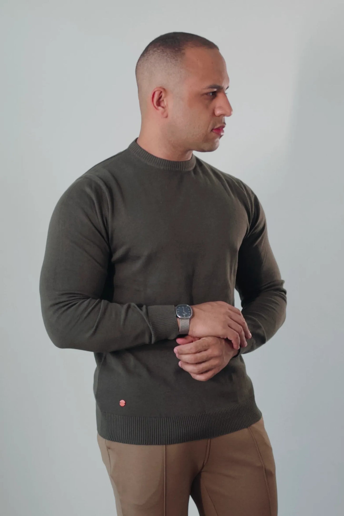 Suéter Masculino Premium Texture Verde Militar
