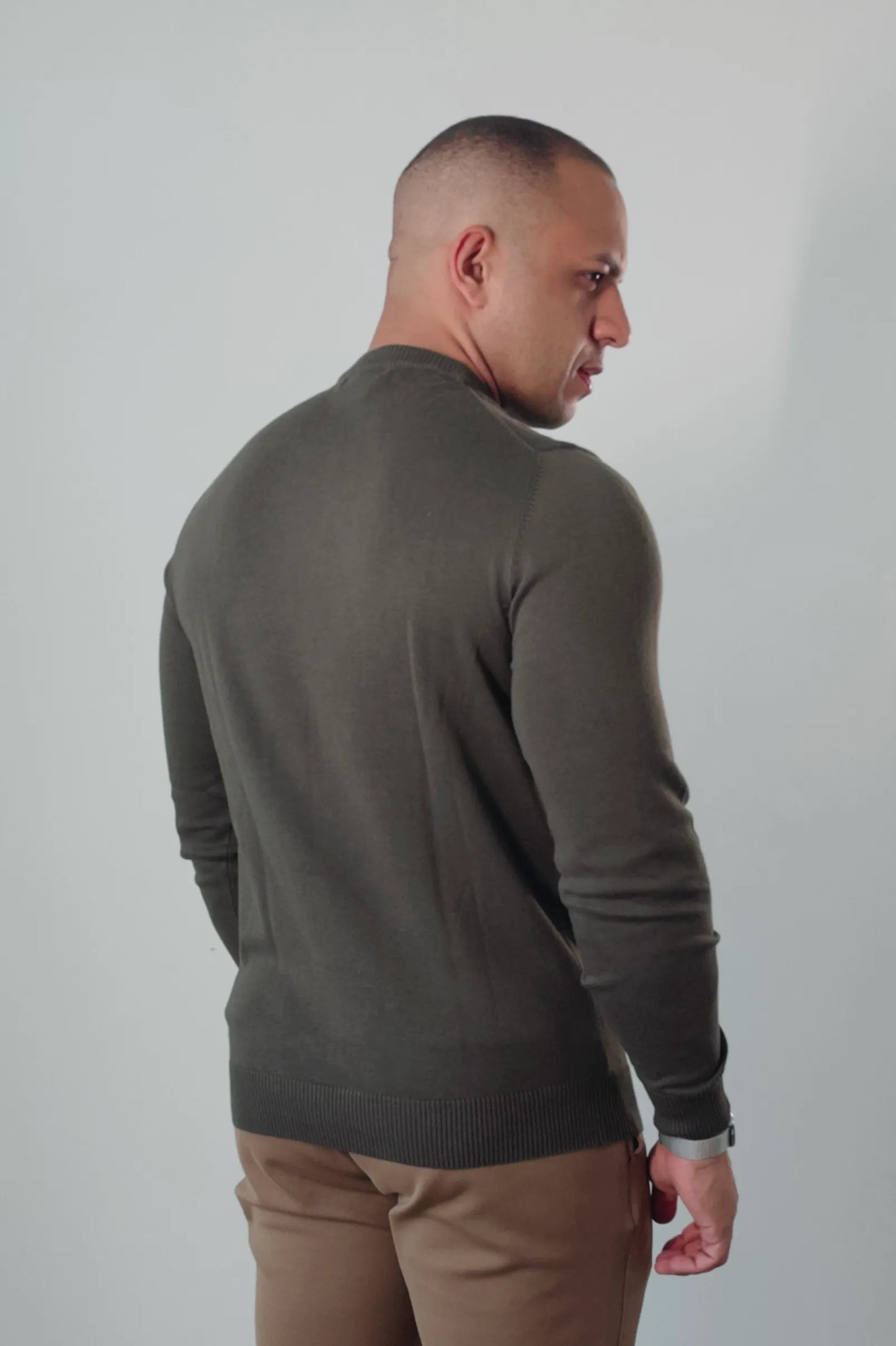 Suéter Masculino Premium Texture Verde Militar