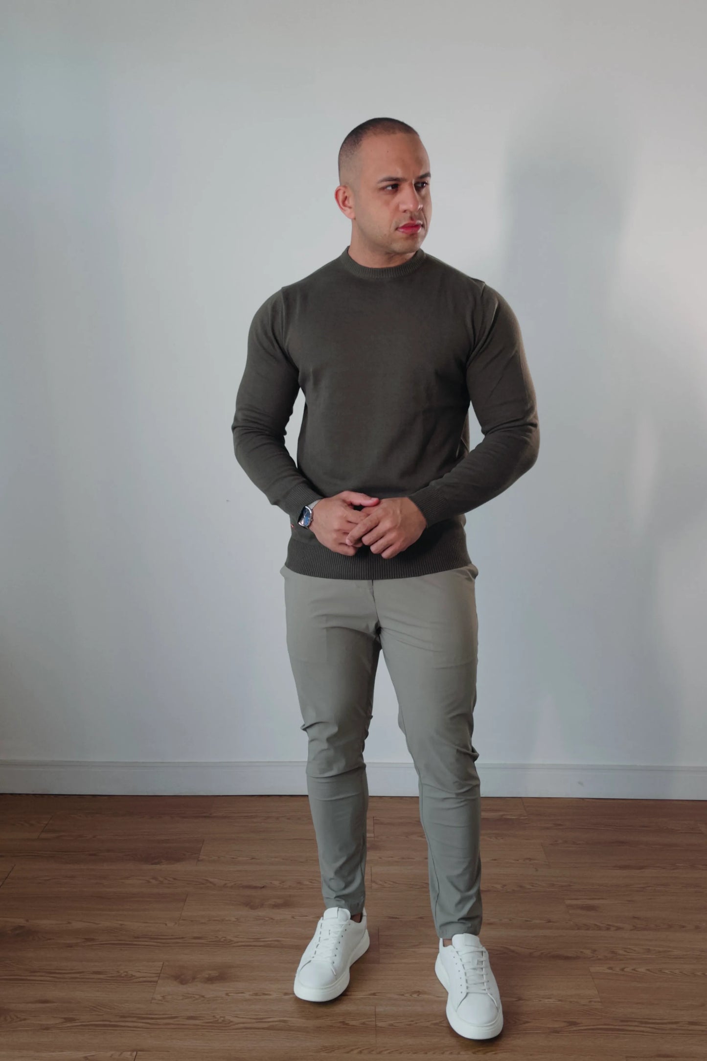 Suéter Masculino Premium Texture Verde Militar