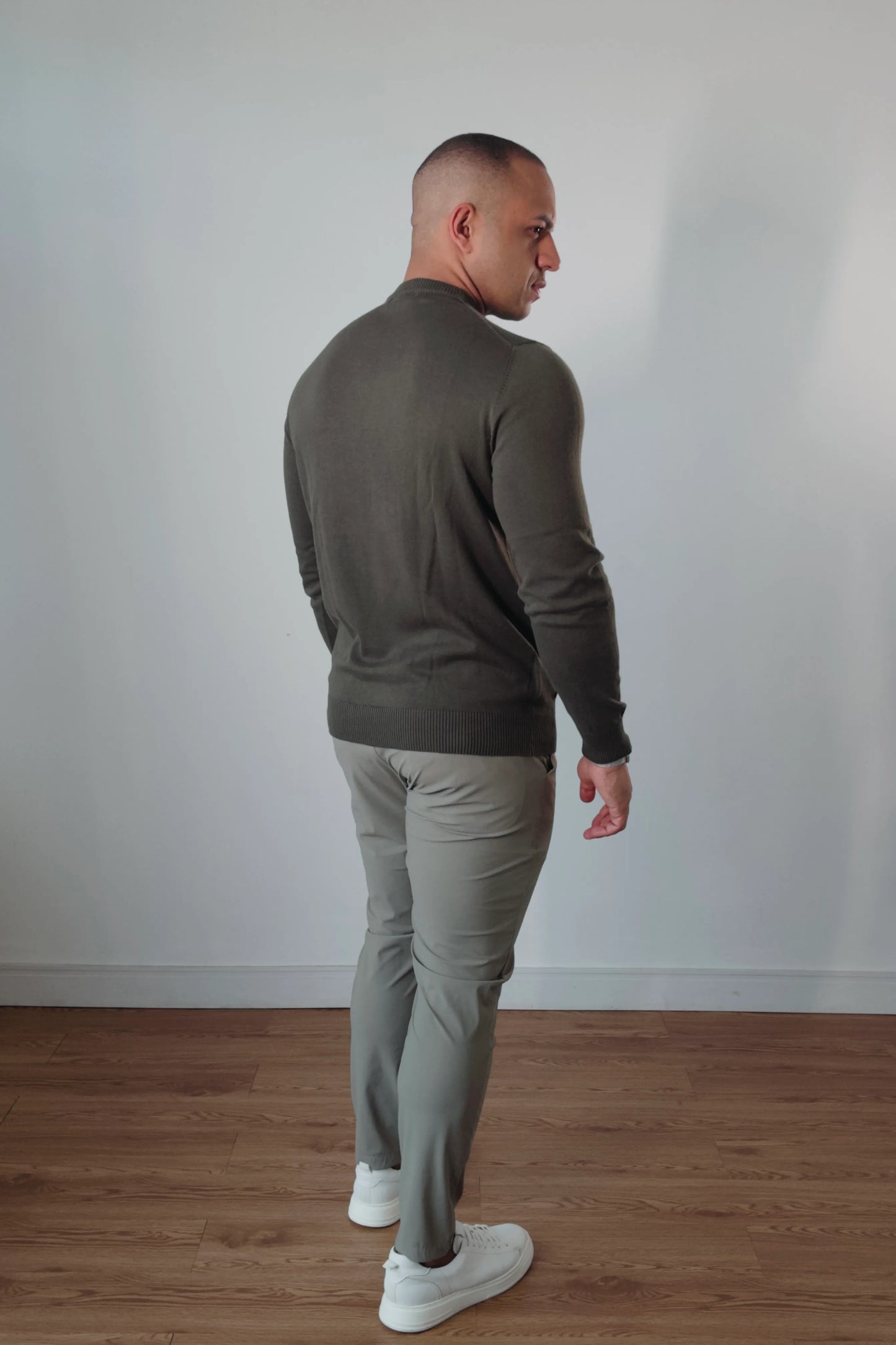 Suéter Masculino Premium Texture Verde Militar