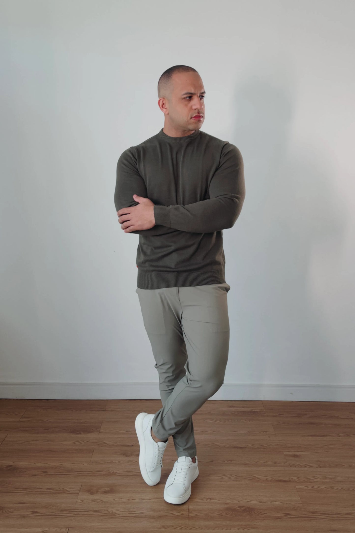 Suéter Masculino Premium Texture Verde Militar