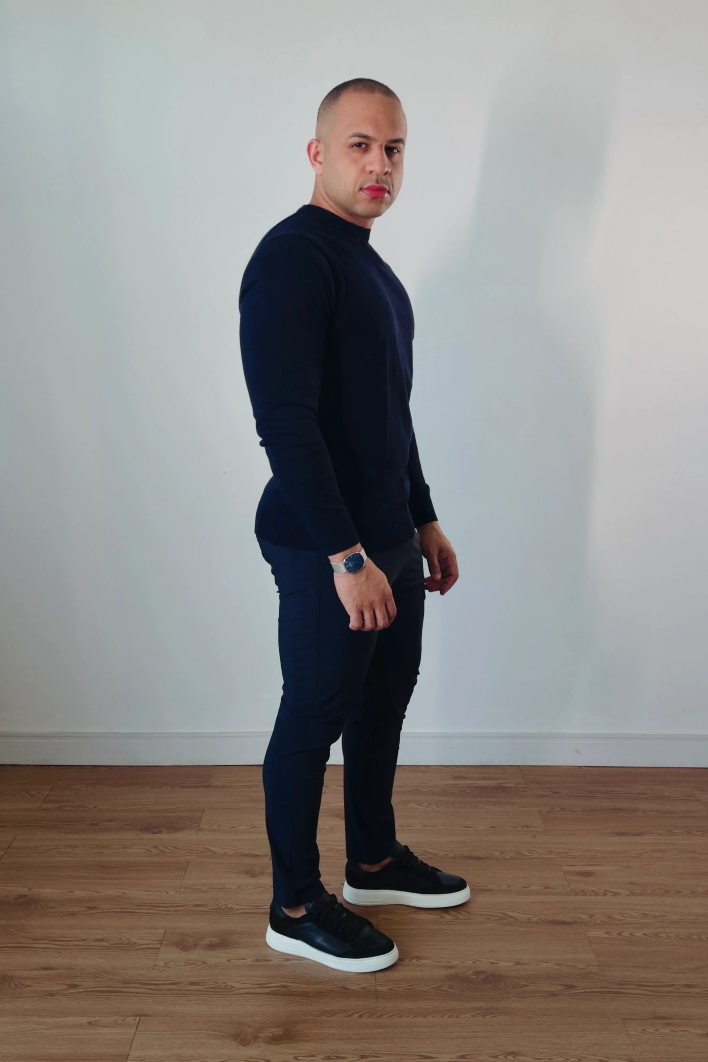 Suéter Masculino Premium Texture Azul Marinho