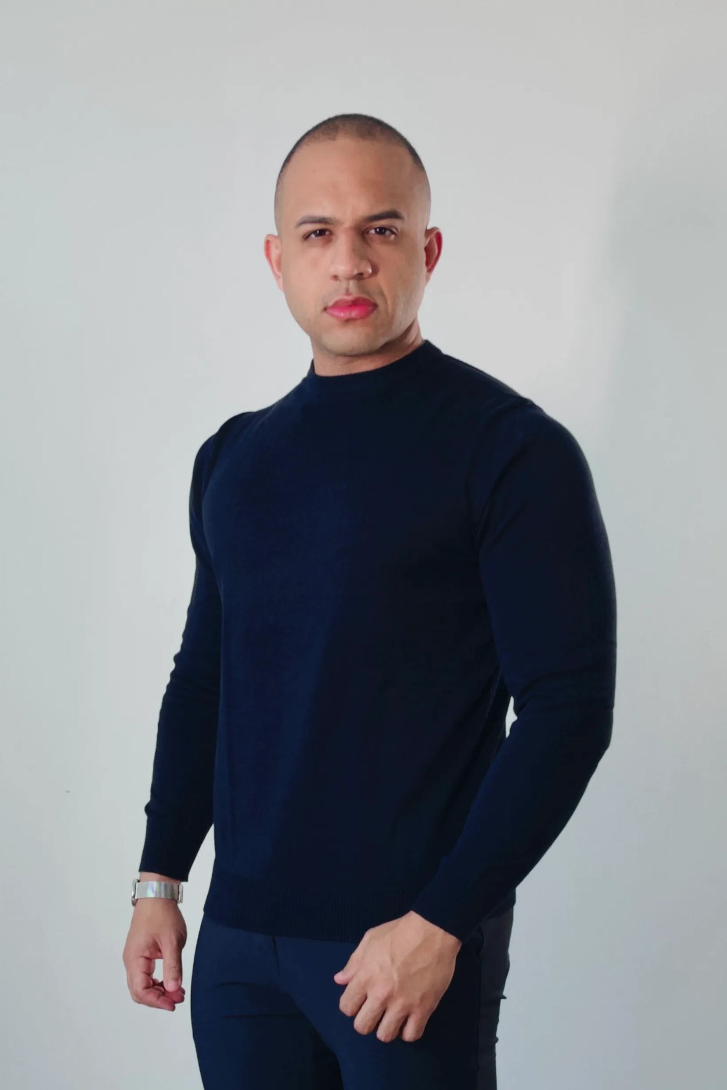 Suéter Masculino Premium Texture Azul Marinho