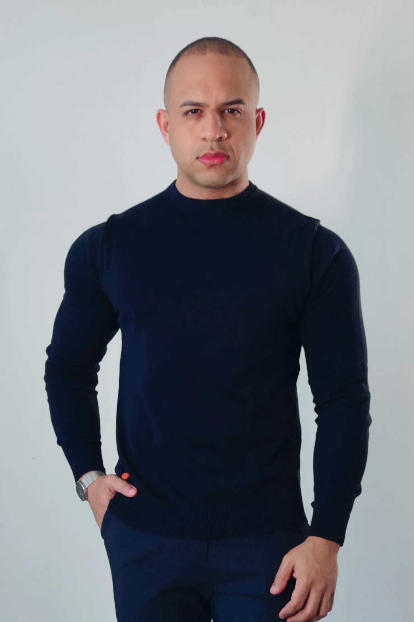 Suéter Masculino Premium Texture Azul Marinho