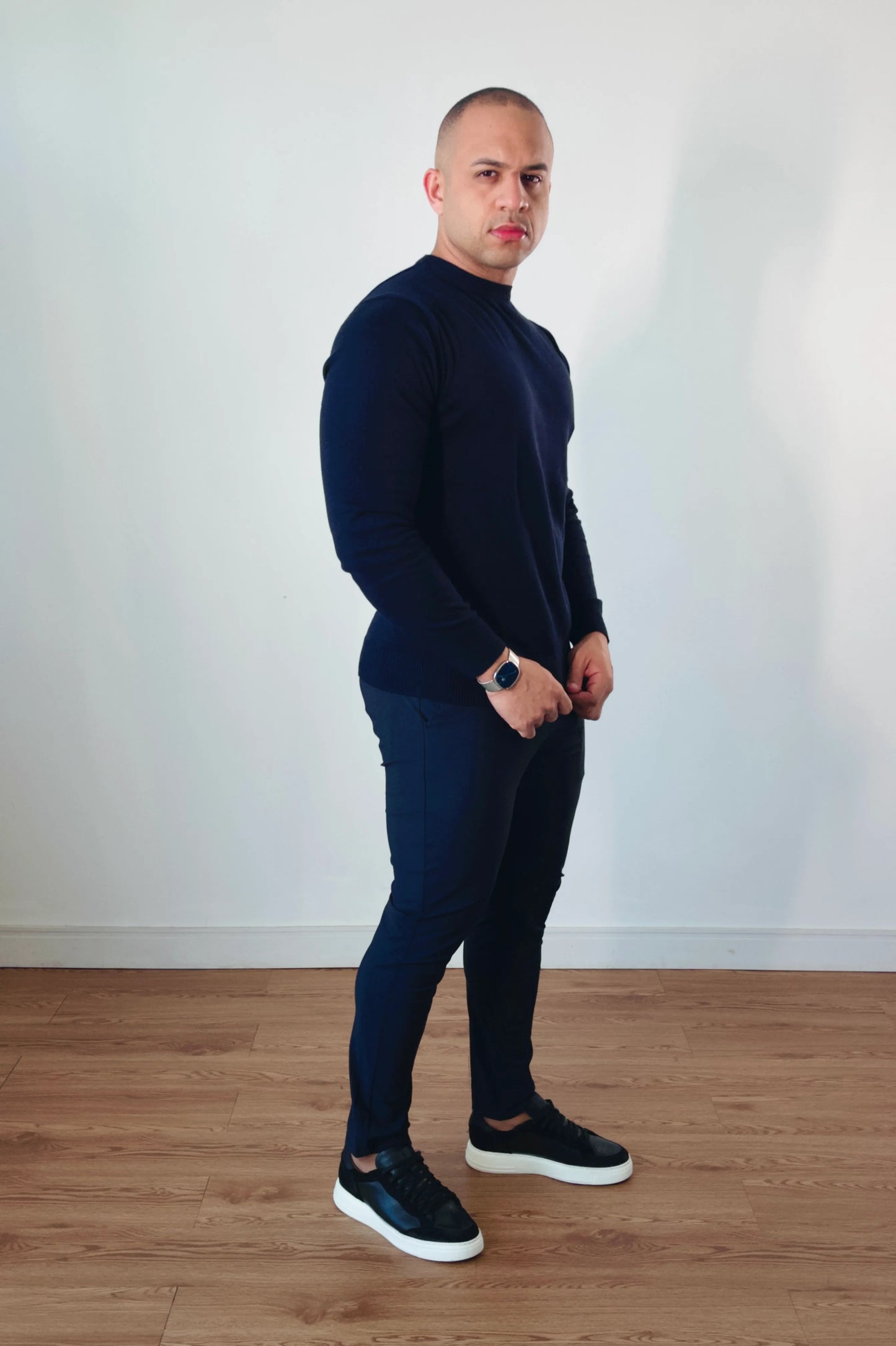 Suéter Masculino Premium Texture Azul Marinho