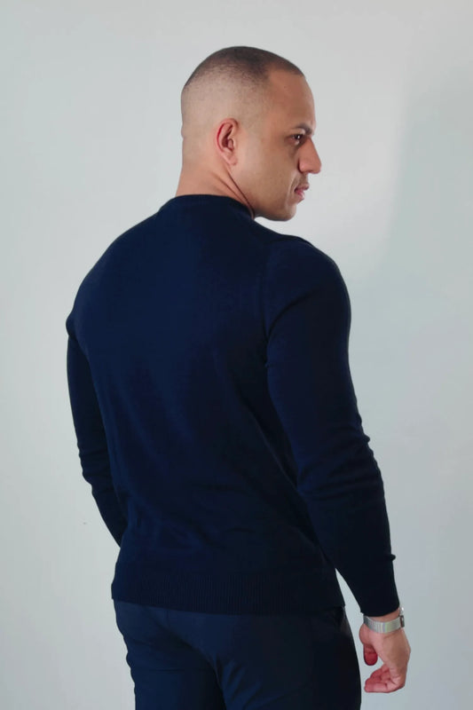 Suéter Masculino Premium Texture Azul Marinho