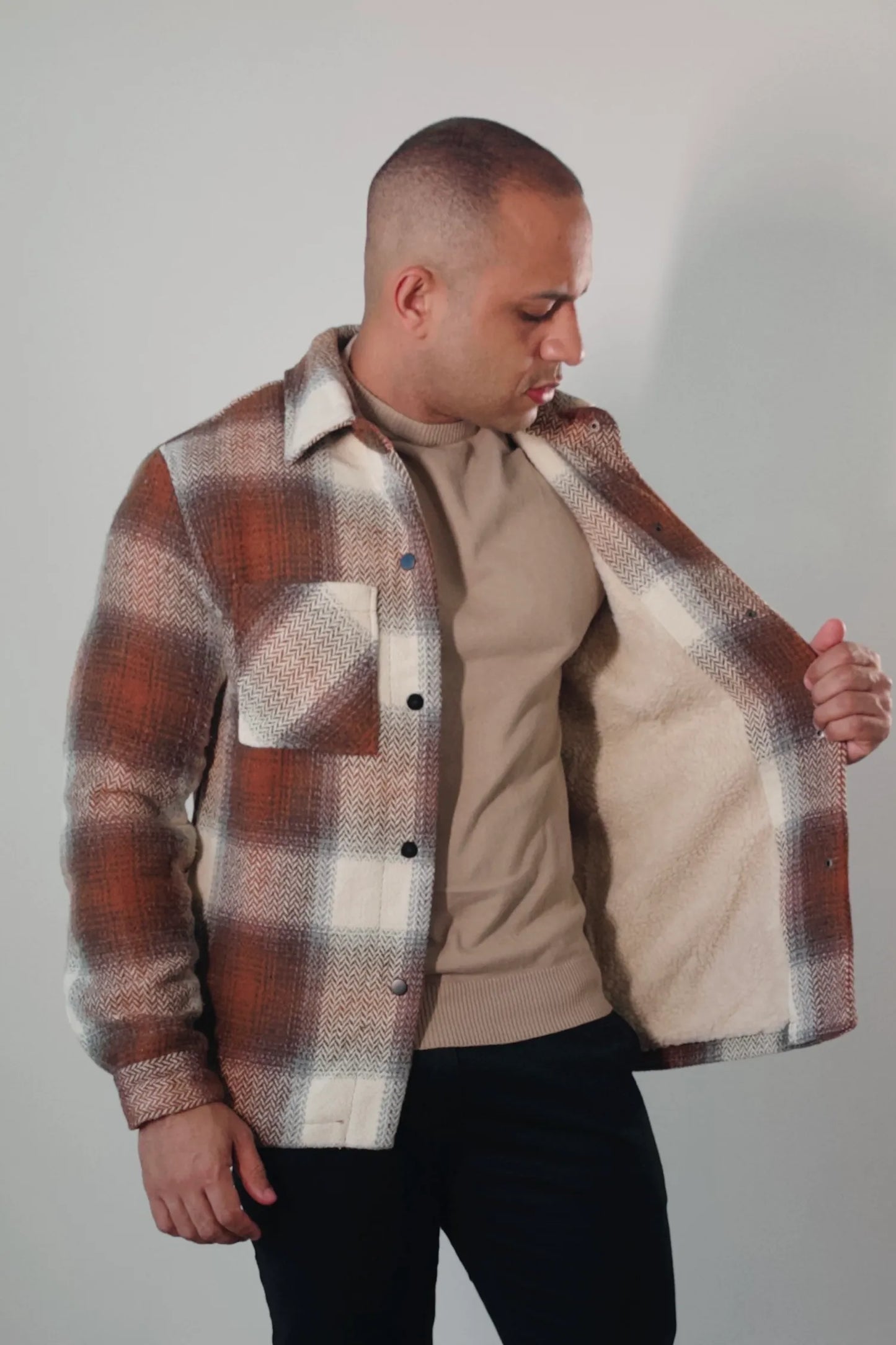 Jaqueta Overshirt Aspen Sherpa Xadrez Premium