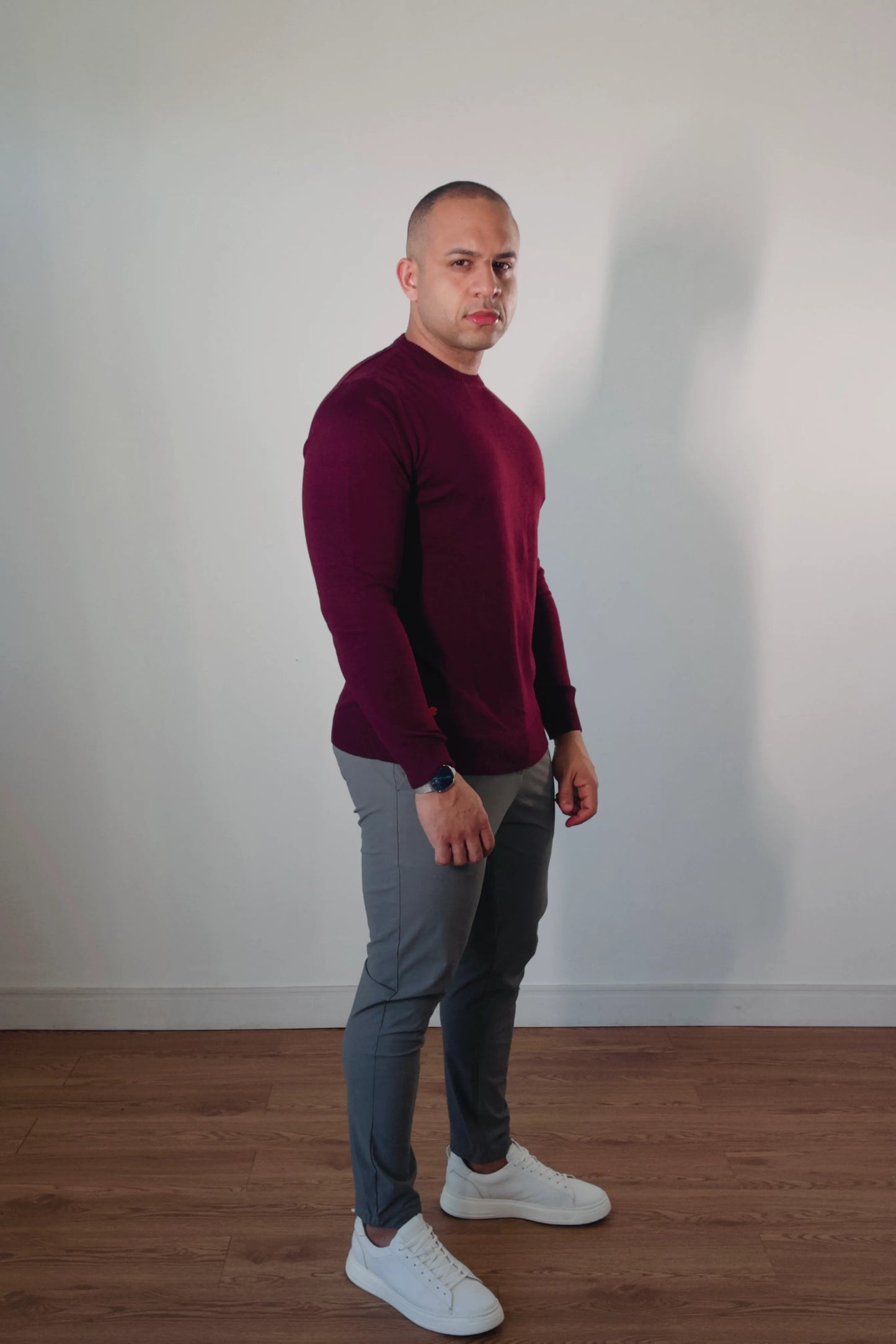 Suéter Masculino Premium Texture Vinho Bordô