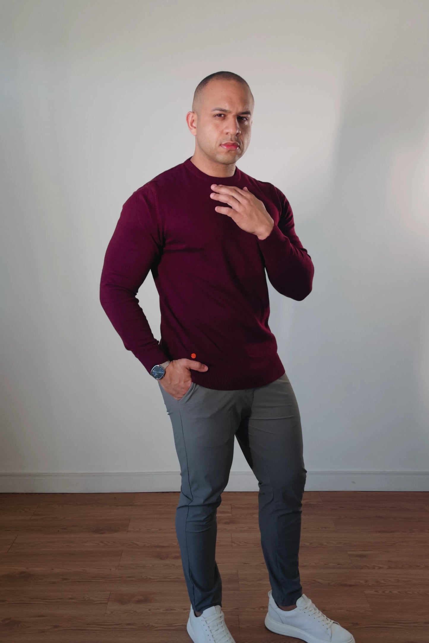 Suéter Masculino Premium Texture Vinho Bordô
