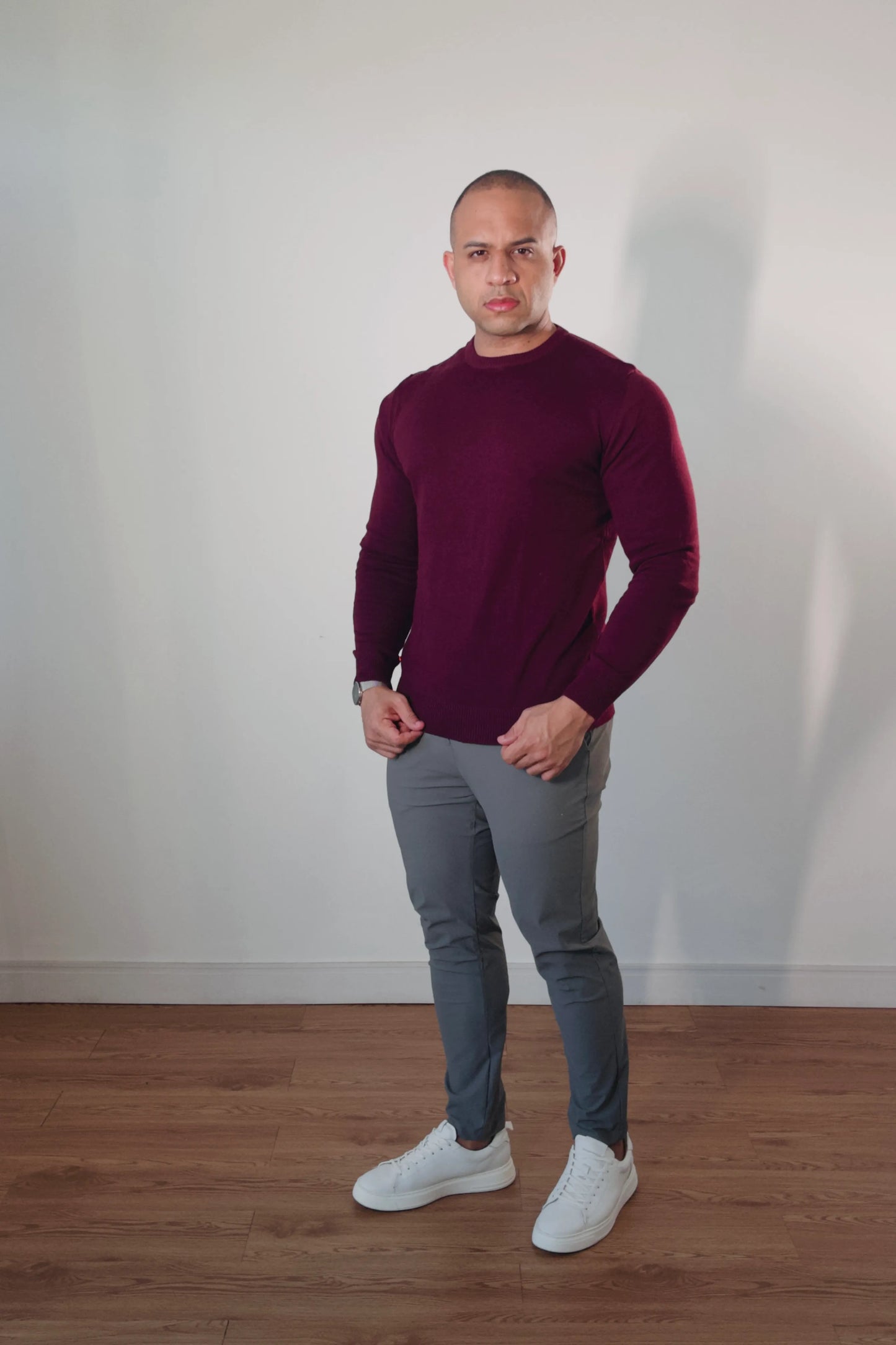 Suéter Masculino Premium Texture Vinho Bordô