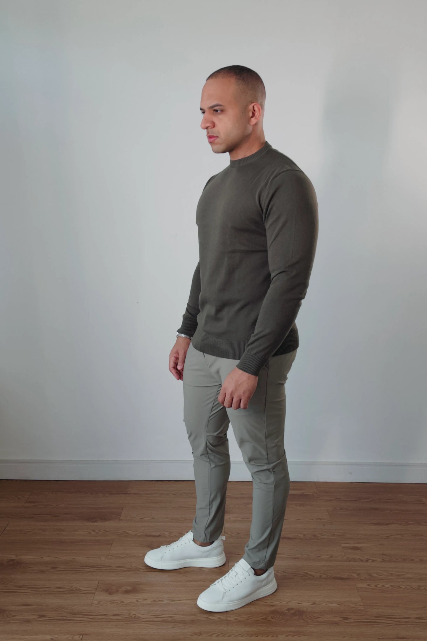Suéter Masculino Premium Texture Verde Militar